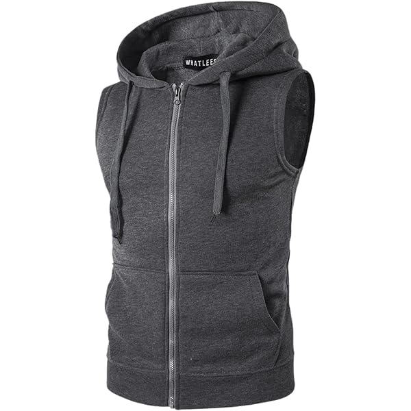 Gilet Felpa Con Cappuccio E Zip Uomo ZYHMD - Felpa Smanicata Con Tasche, Casual, Giacca Leggera Per Lavoro O Tempo Libero