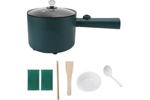 Pwshymi 1.8L Mini Cuiseur Électrique, Casserole Électrique Multifonction Poêle Anti-adhésive Portable pour Rôtir, Ramen(#3)