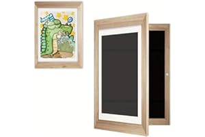 Frilla Bilderrahmen für Kinderzeichnungen aus Echtholz | Bilderrahmen Kinderzeichnungen A4 | Kinder Kunst Rahmen aufklappbar A4 | FRAMELET (Braun)