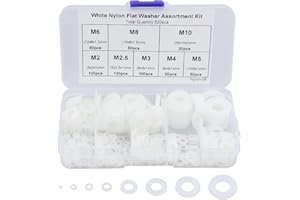 GUDQVOZIHG 520 rondelle in plastica, rondelle piatte, rondelle in nylon, non corrosive, per fissaggi industriali, da M2 a M12 (bianco)