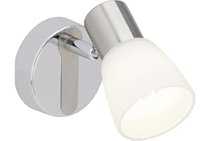 BRILLIANT lampe Janna LED spot mural fer/chrome/blanc | 1x LED-Z45, E14, 4 ampoules LED à DEL incluses, (450lm, 2700K) | Échelle A ++ à E | Économique et durable grâce à l'utilisation de LED