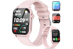 TRAUSI Smart Watches for Women Men, 1.83 inches HD Smartwatch with 120 Sports Modes, Heart Rate/Sleep Monitor, IP67 Waterproof, Bluetooth Call & Music Control for iPhone/Android (Pink)