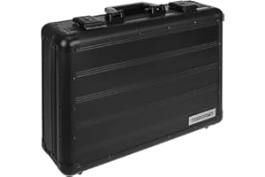 anndora Aktenkoffer Aluminium Attaché Koffer TSA Zahlenschloss Schwarz abschließbar