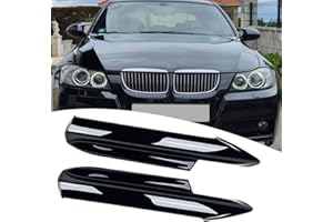 Donkivvy 2 unids parachoques delantero borde divisor solapa para BMW Serie 3 E90 E91 320i 330i 2005-2008, negro