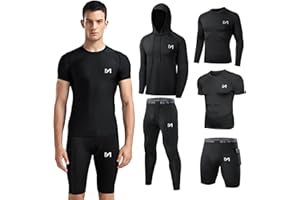 meeteu Ensemble Compression Homme Tenue Sport Fitness Vêtement Running Tee Shirt Compression Legging Collant Sport Running Jogging Cyclisme
