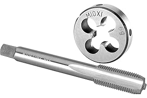 Burkit M10 X 1 Maschio e Die Set mano destra, M10 x 1.0 Filettatura macchina Tap e Round Die