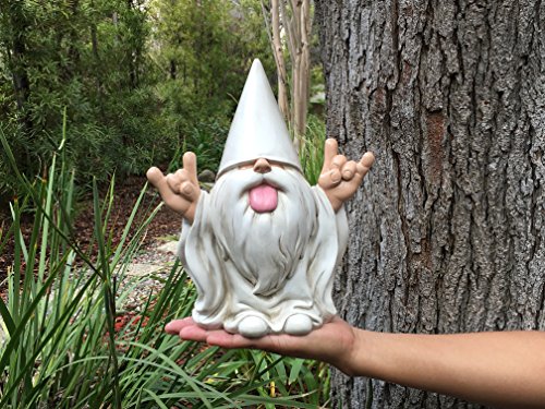 Rockerzwerg – „George“ – dieser Zwerg wird Ihren Feengarten und Gartenzwerge von GlitZGlam rocken. 10 Inch große Gartenzwergfigur - 7