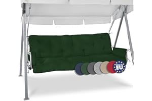 Beautissu Cuscini per dondoli e altalene da Giardino Flair HS - 180x50x8 cm - 2 braccioli e Un soffice Cuscino Grande - Verde Scuro