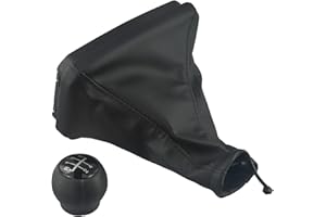 Vasiumic Ręczna skrzynia biegów 5-biegowa gałka zmiany biegów z osłoną do Opel dla Meriva A 2003-2005 2007-2010 czarne plastikowe skórzane części zamienne do samochodów