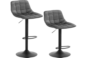 ‎WOLTU WOLTU stołek barowy, stołek barowy, krzesło barowe z oparciem i uchwytem regulacyjnym, regulacja wysokości i obracane o 360°, stołek barowy, stołek barowy z wysokiej jakości aksamitu i