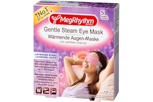 MegRhythm Self Heated Gentle Steam Eye Mask, Lavender, for Relaxation and Eye Strain, Pack of 5