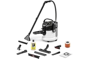 Kärcher Lava-aspiradora SE 4 Plus, Manguera de aspiración con pulverizador, depósitos de 4 l, boquillas de Lavado para alfombras, tapicerías, Suelos y Ranuras, con Accesorios para Suelos Duros