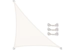 CelinaSun żagiel cienia przeciwsłoneczny z linkami mocującymi PES poliester wodoodporny impregnowany trójkąt prostokątny 3,6 x 3,6 x 5,1 m biały