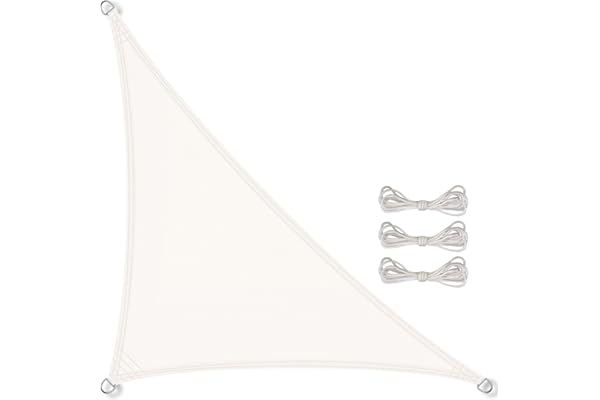 CelinaSun Toldo Vela de Sombra para jardín y balcón Incl. Cuerdas de sujeción Premium PES Poliéster hidrófugo Triángulo 3 x 3 x 4,25 m Blanco