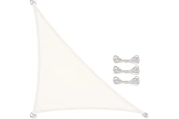 CelinaSun Toldo Vela de Sombra para jardín y balcón Incl. Cuerdas de sujeción Premium PES Poliéster hidrófugo Triángulo 3 x 3 x 4,25 m Blanco