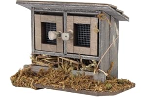 ZERODIS 1/12 Garten Miniatur Hühnerstall für Puppenhaus Zubehör Puppen Spielset Holzfiguren Set beste Geschenke für Kinderzimmer Dekoration