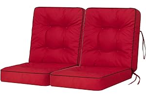 Bjird Cuscino per Panchina - Cuscini Morbidi per Seduta e Schienale, Cuscino per panche da giardino a dondolo, Cuscino per panca altalena Hollywood - 120 cm (2 x 60 cm) - rosso