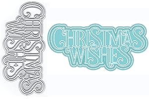 LZJSYKDQ Christmas Wishes Die Cuts for Card Making, Words Metal Cutting Dies for Paper Scrapbooking, DIY Stencils for Album Party Wedding Festivals Decoration, KDQ1332