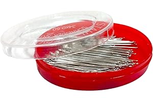JYC CREATIVE Alfileres de Costura, 250 Unidades, Profesionales, de Acero Inoxidable, de Sastre, Alfileres Finos, para Costura y Artesanía, (1 Caja - Rojo)