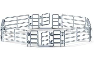 schleich FARM WORLD | Ogrodzenie pastwiska 42487 | Zestaw akcesoriów do farmy z 6 elementami ogrodzenia i 2 bramami | Pasuje do FARM WORLD | Zabawka farma dla dzieci od 3 lat | 10 elementów