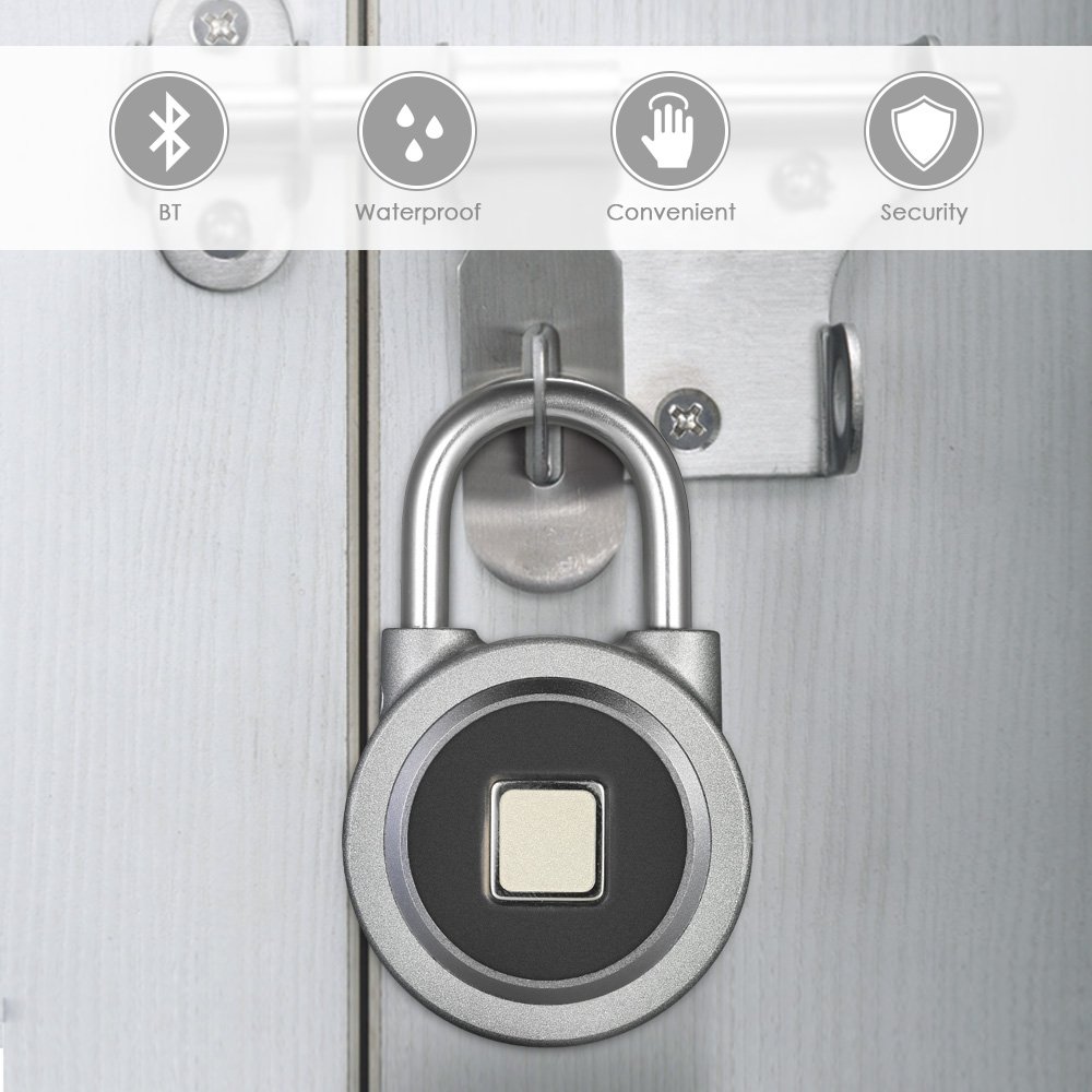 Decdeal BT Fingerprint Smart Lock APP Impermeabile/Impronta Digitale Sblocco Antifurto Porta Lucchetto Serratura Bagagli… - immagine 4