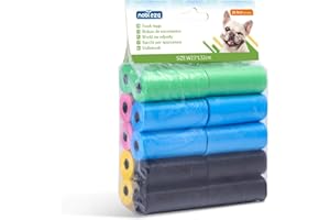 Nobleza - 300 Conde Bolsas Caca Perro Bolsas para excrementos de Perros Pack de 20 Rollos 5 colores