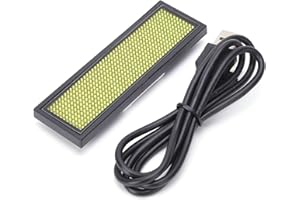YWBL-WH Led Tag Scrolling Sign Programmabile, 180 mAh Badge Porta Magnetica con Magnete a Scorrimento, con Micro USB Ricaricabile,Display HD, Molto luminoso Blu/Giallo/Bianco ((Yellow))