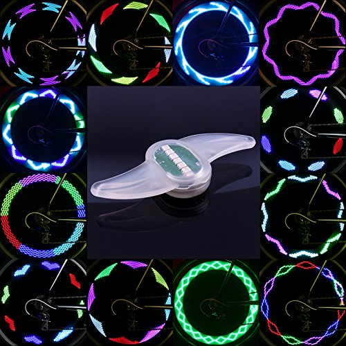 7-fach Multi-Color LED Fahrrad Speichenlicht mit 30 verschiedenen Mustern und Motiven