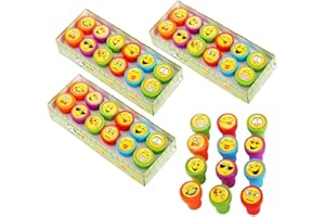 JZK 36 x Emoticon Emoji Tampons Encreurs pour Enfants Timbres Tampon Auto-encreur pour Cadeaux de fête pour Enfants Merci Cadeau de fête pour garçons Filles