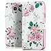 Produktbild Saxonia Tasche Samsung Galaxy S5 / S5 Neo Hülle Flip Case Schutzhülle Handytasche mit Kartenfach Motiv Weiß Blumen Rosen