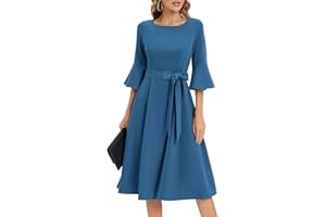 HomRain Women 3/4 Sleeve Elegant Formal Dress for Cocktail Classy Fall/Winter Christmas Church Work Dress
