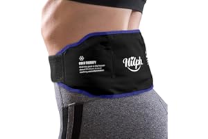 Hilph Bolsa de hielo para aliviar el dolor lumbar, cinturón de terapia de frío caliente para lesiones lumbares inferiores, nervio ciático, se adapta al hombro, rodilla, tobillo, brazo, pantorrillas
