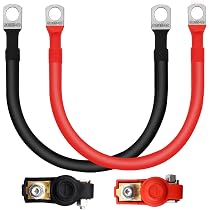 Câble Onduleur Batterie 30cm 25mm² 3AWG | Rouge Et Noir - Max 125A | Pour Solaire, Camping-Car, Voiture