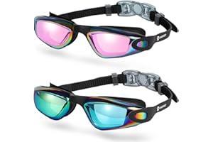 RIOROO Lunettes de Natation pour Enfant, Lunettes de Natation,Protection UV, Antibuée, Joints en Silicone Lunette Piscine Enfant pour Fille Garçon 6-14 Ans