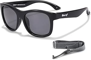 Maesy Kinder Sonnenbrille für Kleinkind und Baby - 1-3 Jahre - UV400 Polarisierter Schutz - Flexibler und Biegsamer Rahmen - Verstellbares Gummiband - Sichere und Bequeme Kindersonnenbrille - Luca