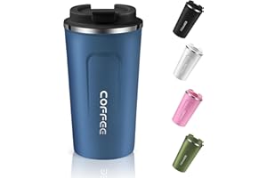 Dycietx Travel Mug with Leakproof Lid Reusable Insulated Coffee Cup for Hot & Cold Drinks/Tea Portable Stainless Steel Thermal Takeaway Travel Coffee Mug for Car/Outdoor/Picnic/Office/School(Blue)