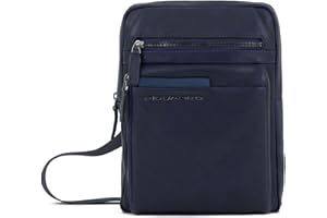PIQUADRO, iPad® crossbody bag with RFID anti-fraud protection and pocket for CONNEQU, BLU