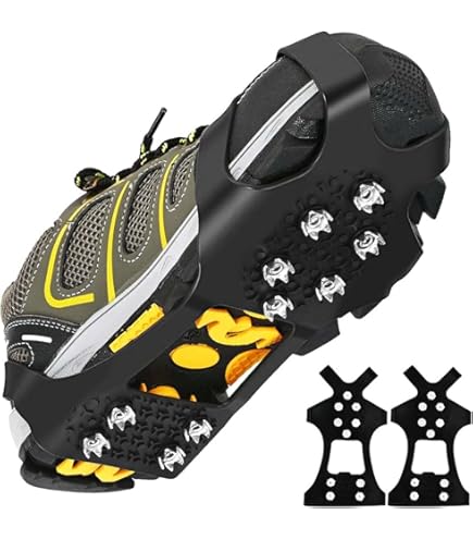 IJs Sneeuw Grips 1 Paar Universele Stijgijzers 14 Stalen Tanden Ijs Grips Anti-slip Sneeuw en Ijs Tractie Schoenplaten Schoenkettingen Veilig Beschermen Schoenen