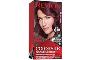 Revlon ColorSilk Colorazione Permanente Capelli Fai-da-te a Casa, Senza Ammoniaca e Arricchita con Cheratina, 34 - Borgogna Intenso