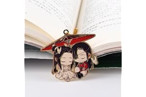 TMSITE Mo Dao Zu Shi Lesezeichen, Metall LAN Wangji Wei Wuxian Anhänger Buchmarker, Wei Wuxian LAN Wangji Aushöhlendes Lesezeichen(C)