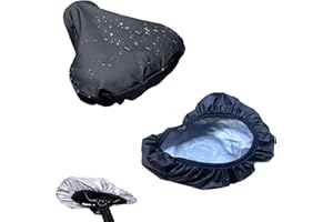 Ginddy Bike Seat Cover, 2 Pcs Water Resistant, Dust Resistant, PVC, Black, Drawstring, Universal Fit for Ordinary, Mountain, Children's Bikes
