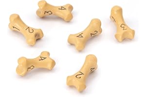 LYNX Zestaw Kości K4 - Zestaw Sześciu 4-Stronnych Kości - D4 Dice Set z Motywem Czaszki i Kości/Skull & Bone. Prezent dla Fanów Dungeons & Dragons (DND), Warhammer, D&D, Pathfinder (Żółte)