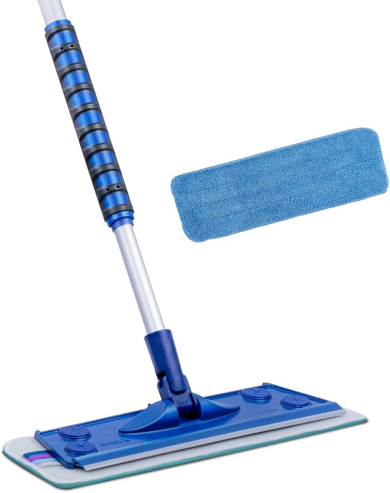 Silva Mikrofiber Tekli Mop Set - Yalnızca Duvar ve Tavan Bezi Dahil (1 Adet), 90-156 cm Teleskopik Alüminyum Sap, 360 Derece Dönen Cırtlı Başlık, Duvar Tavan ve Yüksek Yüzeyler İçin