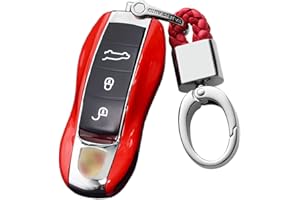 ontto Cover per chiave Auto per Porsche 911 Carrera 4 Carrera 4S Carrera S GT3 Turbo S Boxster Carrera GT Cayenne Cayman Macan Panamera portachiavi in ABS protettivo per chiave a distanza Rosso