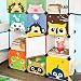 SoBuy FSS52, DIY 12 Cubes with Doors, Children Storage Unit, Interlocking Cube Storage Organiser Cabinet Wardrobe -Animals