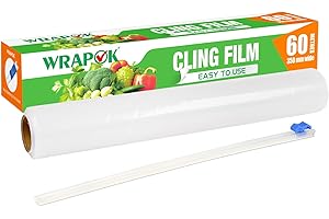 WRAPOK 1 x Catering Cling Film Dispenser and Cutter Kitchen Plastic Food for Kitchen, 35cm x 60m