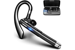 RUOVXWU Bluetooth Headset V5.3 Wireless Handsfree Earpiece, Bluetooth Earpiece Single Headset with ENC Noise Canceling Microphone,LED Display,Waterproof Earphones In-Ear Headphone for Business,Office,Driving