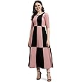PURVAJA Women's Corduroy Empire Waist Maxi Casual Dress