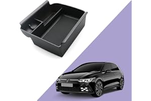 ZCLINKO Compatible with Golf 8 MK8 GTI GTD GTE Alltrack R Variant 2020-2023 2024 Centre Console Organiser Storage Box Golf 8 Accessories (Black)