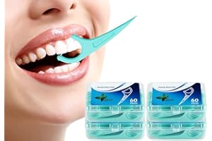 GEGIZUN Hilo dental 240 Piezas, Palillos de hilo dental Plástico, hilo dental menta frasca para interdental oral limpieza - Floss sticks - 60 / paquete